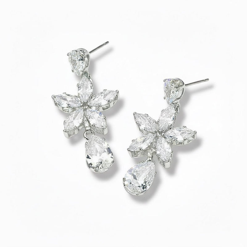 Frosted Bloom Drop Earrings-230 Jewelry-NYW-Coastal Bloom Boutique, find the trendiest versions of the popular styles and looks Located in Indialantic, FL