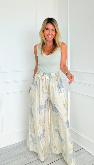 Gallop & Grace Vintage Washed Ghost Italian Pants