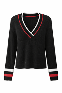 Game Day Glow Colorblock V-Neck Sweater