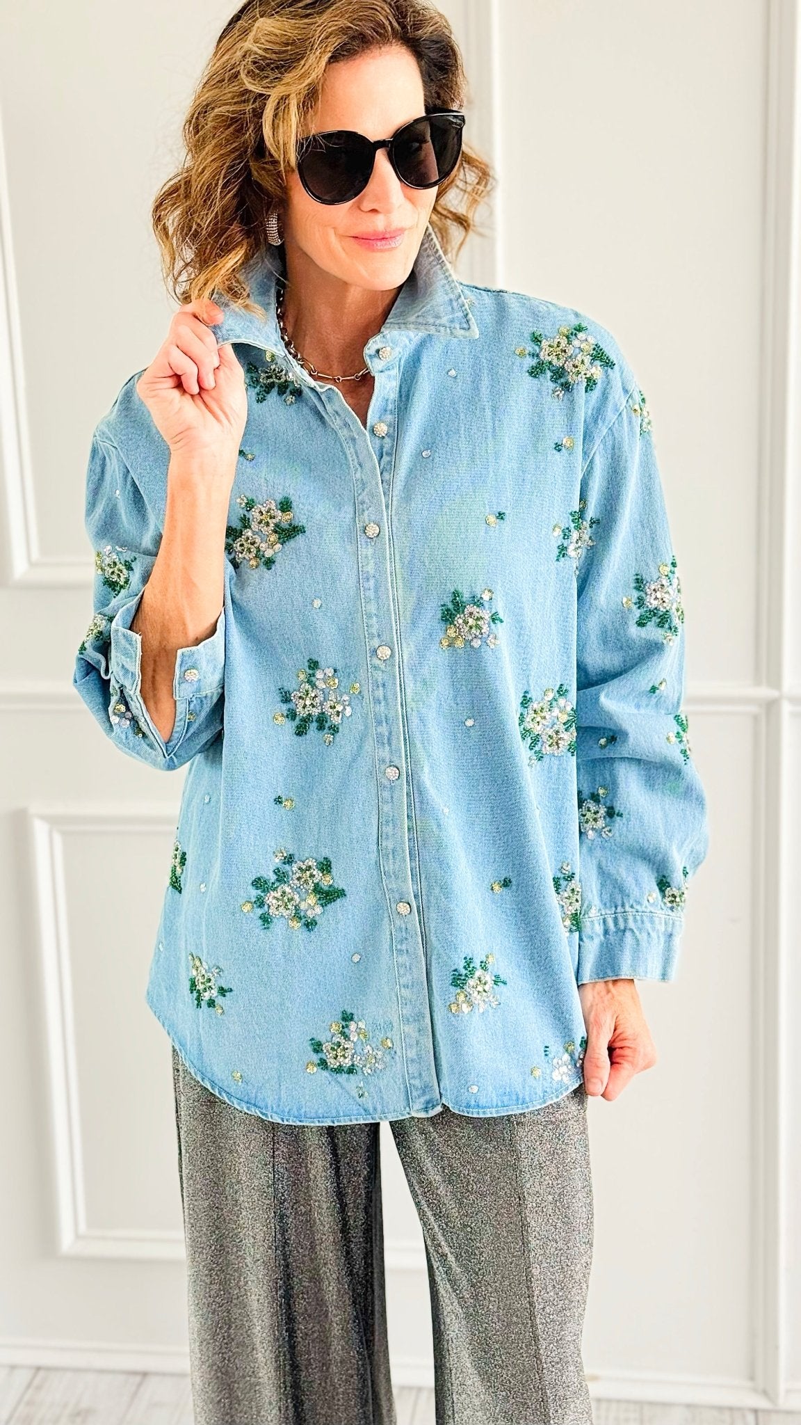 Garden Charm Top-130 Long Sleeve Tops-Weilco-Coastal Bloom Boutique, find the trendiest versions of the popular styles and looks Located in Indialantic, FL