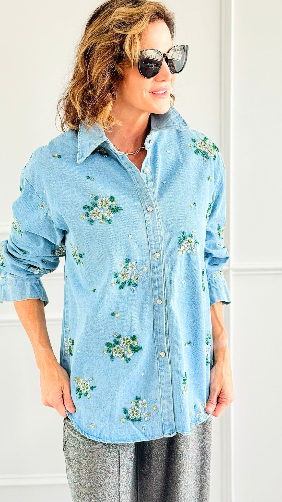 Garden Charm Top-130 Long Sleeve Tops-Weilco-Coastal Bloom Boutique, find the trendiest versions of the popular styles and looks Located in Indialantic, FL