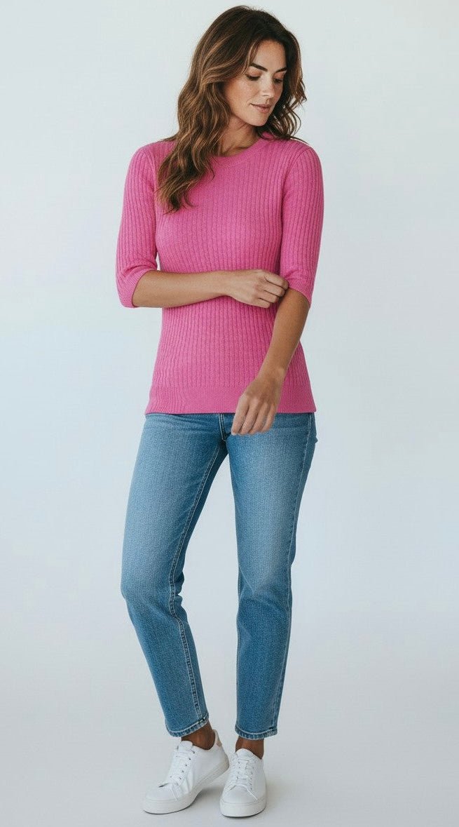 Garden Club Cable Knit Top - Pink-140 Sweaters-ROUSSEAU-Coastal Bloom Boutique, find the trendiest versions of the popular styles and looks Located in Indialantic, FL