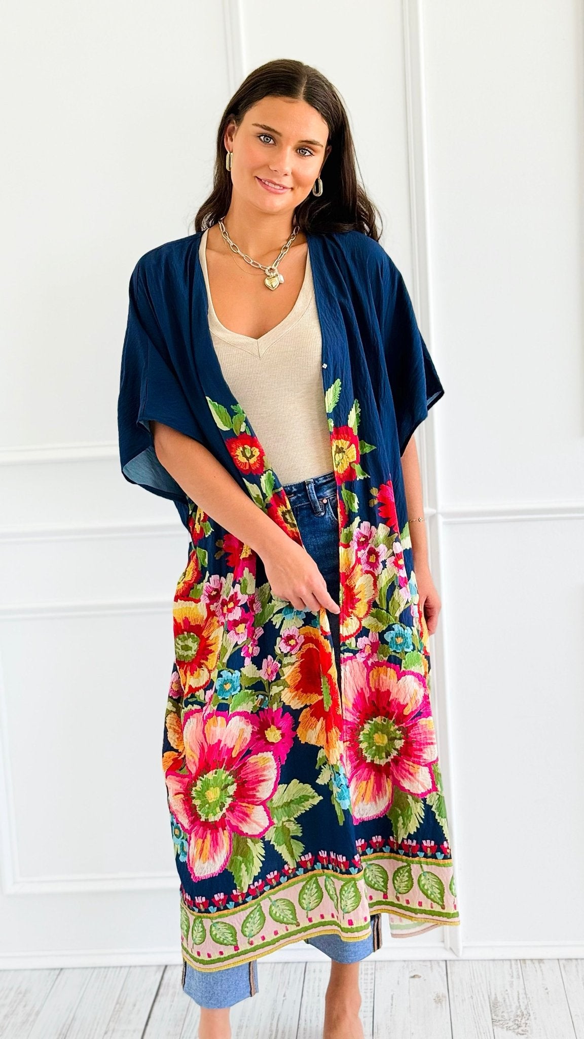 Garden Reverie Kimono-150 Cardigans/Layers-ODDI-Coastal Bloom Boutique, find the trendiest versions of the popular styles and looks Located in Indialantic, FL