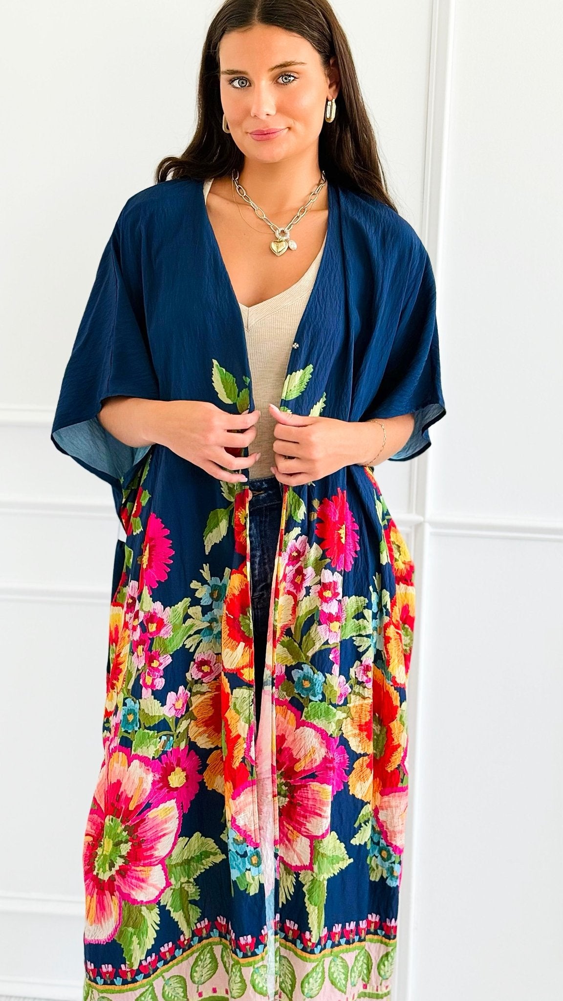 Garden Reverie Kimono-150 Cardigans/Layers-ODDI-Coastal Bloom Boutique, find the trendiest versions of the popular styles and looks Located in Indialantic, FL