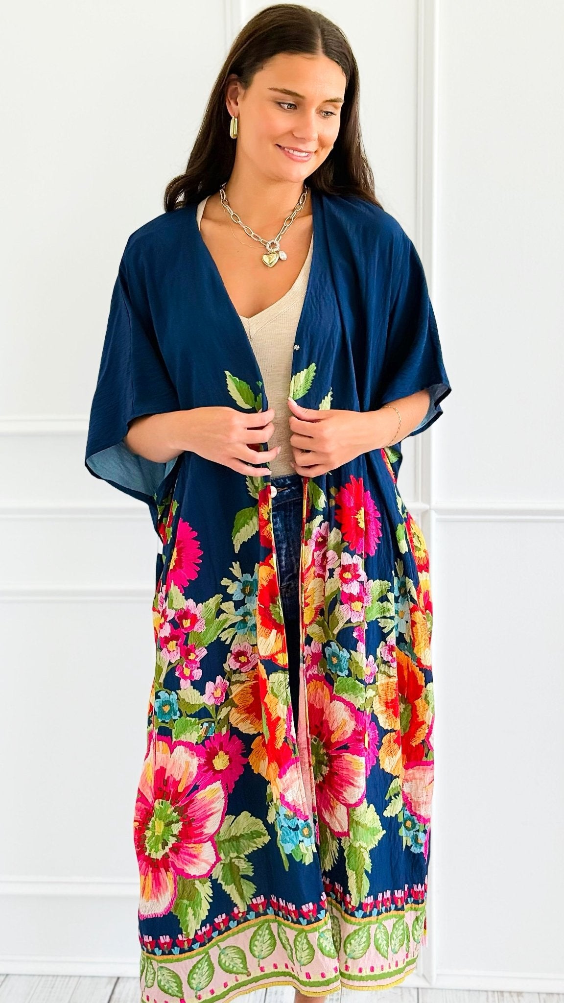 Garden Reverie Kimono-150 Cardigans/Layers-ODDI-Coastal Bloom Boutique, find the trendiest versions of the popular styles and looks Located in Indialantic, FL
