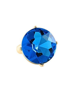 Gemstone Glow Statement Stretch Ring - Sapphire