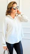 Gilded Edge Shirt-130 Long Sleeve Tops-Must Have-Coastal Bloom Boutique, find the trendiest versions of the popular styles and looks Located in Indialantic, FL