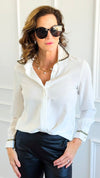 Gilded Edge Shirt-130 Long Sleeve Tops-Must Have-Coastal Bloom Boutique, find the trendiest versions of the popular styles and looks Located in Indialantic, FL