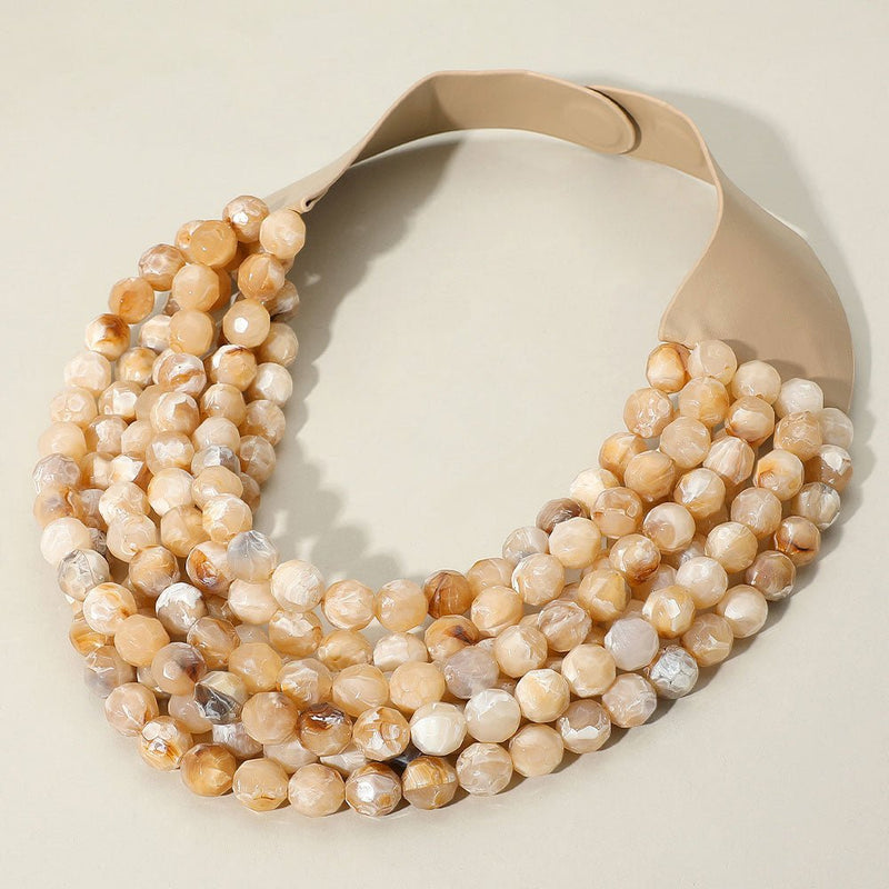 Glamorous Cascade Necklace - Beige-230 Jewelry-NYW-Coastal Bloom Boutique, find the trendiest versions of the popular styles and looks Located in Indialantic, FL