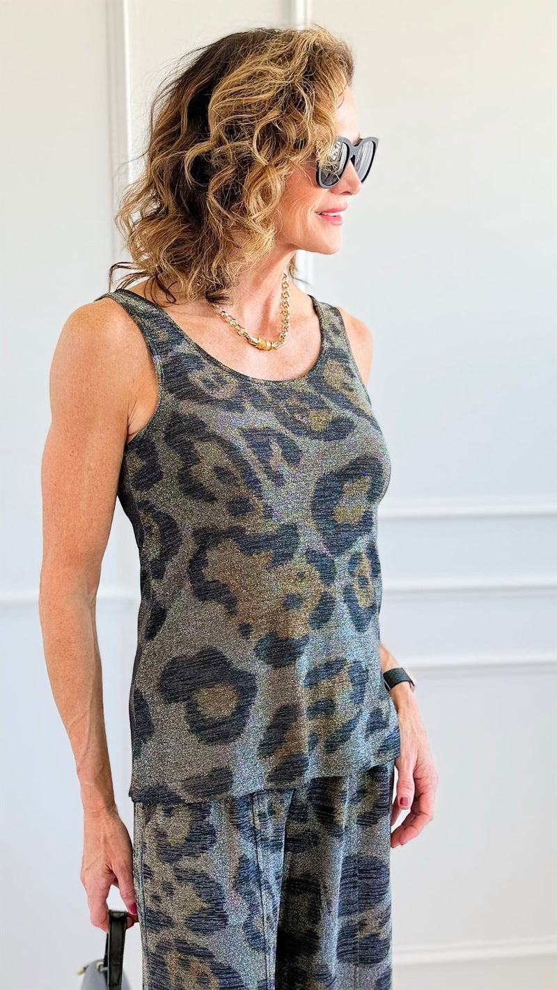 Glitz & Glamour Printed Tank Top-Leo-100 Sleeveless Tops-Origami Fashion Inc-Coastal Bloom Boutique, find the trendiest versions of the popular styles and looks Located in Indialantic, FL