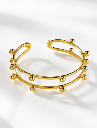 Gold Orbit Station Cuff Bracelet