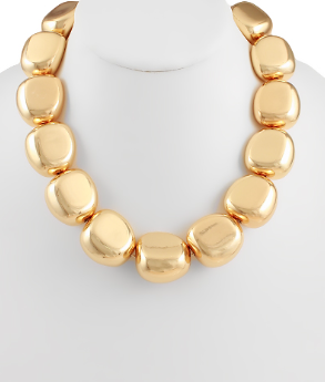 Chunky Polished Statement Necklace Gold-230 Jewelry-GS JEWELRY-Coastal Bloom Boutique, find the trendiest versions of the popular styles and looks Located in Indialantic, FL