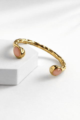 Golden Bamboo Bangle - Pink