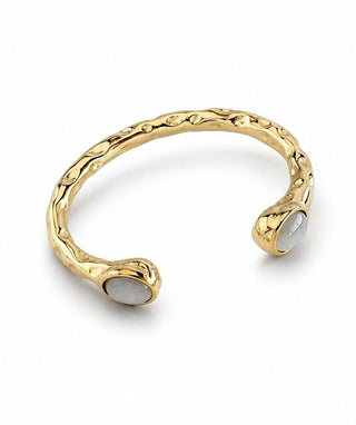 Golden Bamboo Bangle - White