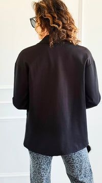 Golden Double Breasted Italian Jacket-160 Jackets-Mitica & Co-Coastal Bloom Boutique, find the trendiest versions of the popular styles and looks Located in Indialantic, FL