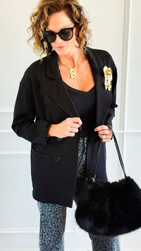 Golden Double Breasted Italian Jacket-160 Jackets-Mitica & Co-Coastal Bloom Boutique, find the trendiest versions of the popular styles and looks Located in Indialantic, FL