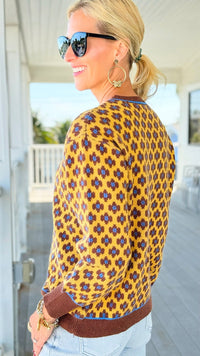 Golden Garden Knit Sweater-140 Sweaters-Umgee-Coastal Bloom Boutique, find the trendiest versions of the popular styles and looks Located in Indialantic, FL