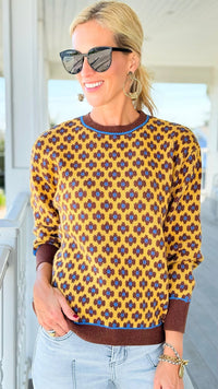 Golden Garden Knit Sweater-140 Sweaters-Umgee-Coastal Bloom Boutique, find the trendiest versions of the popular styles and looks Located in Indialantic, FL