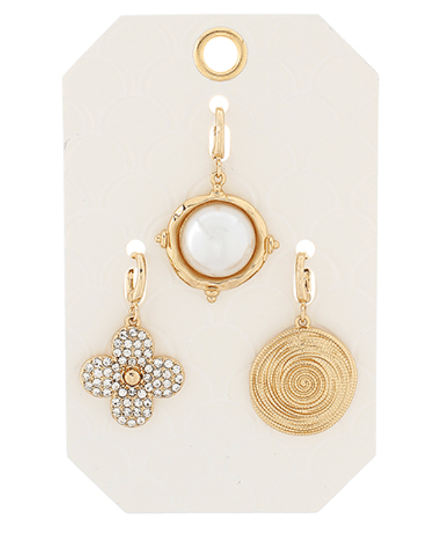 Golden Glow Charm Trio-230 Jewelry-GS JEWELRY-Coastal Bloom Boutique, find the trendiest versions of the popular styles and looks Located in Indialantic, FL