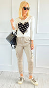 Golden Heart Italian Sweater-140 Sweaters-SEÑORITA C-Coastal Bloom Boutique, find the trendiest versions of the popular styles and looks Located in Indialantic, FL