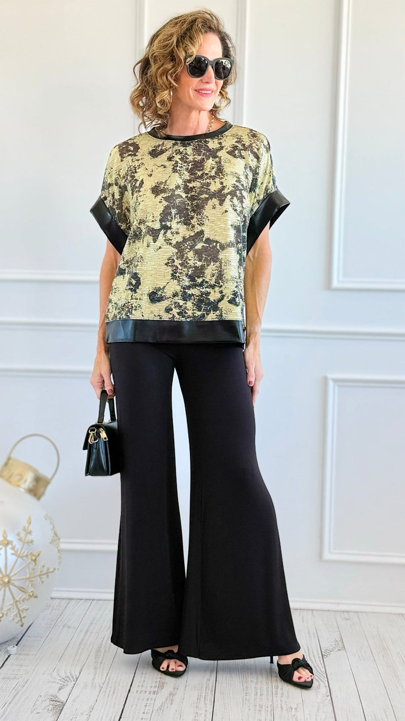 Fold Over Waist Comfy Palazzo Pants-Black-100 Pants-Zenana-Coastal Bloom Boutique, find the trendiest versions of the popular styles and looks Located in Indialantic, FL