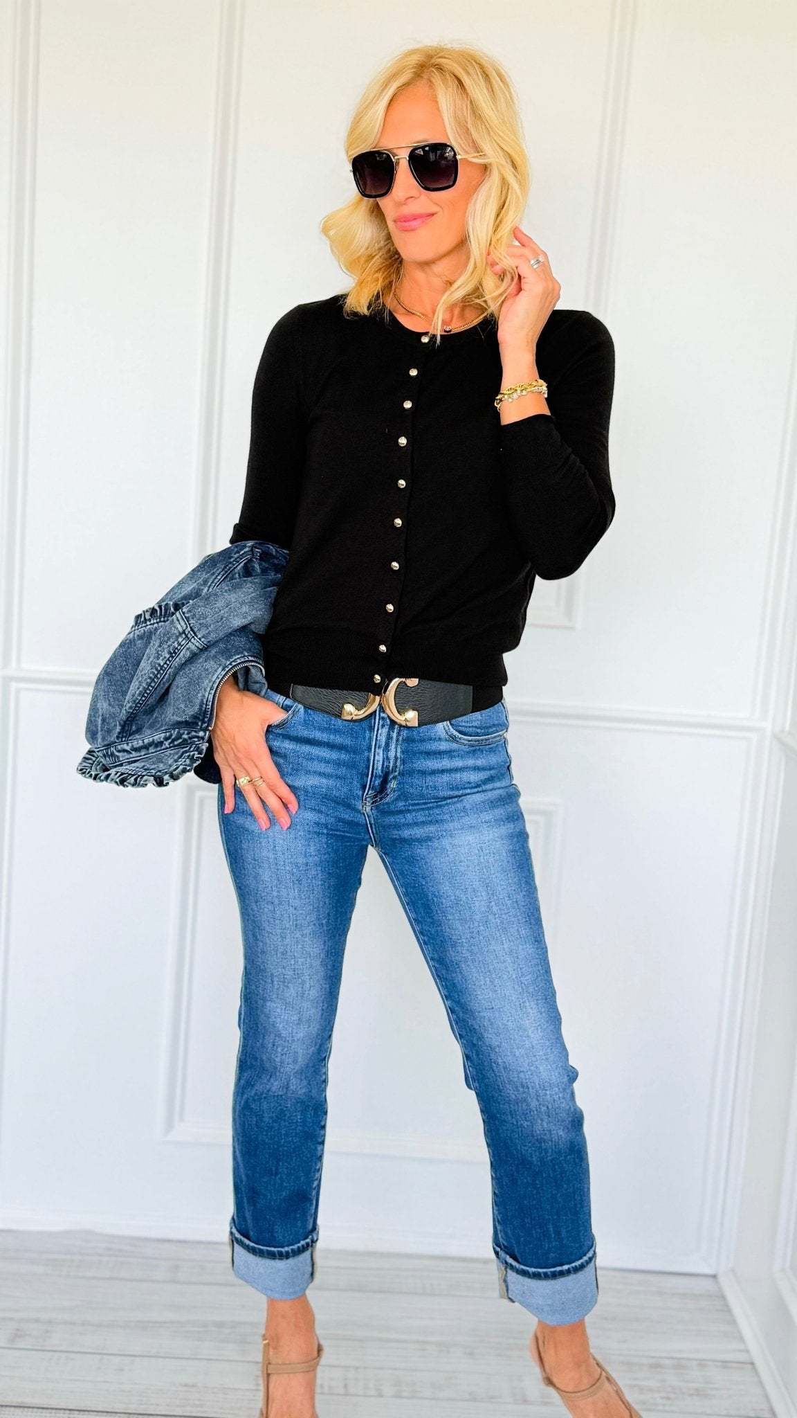 Golden Hour Button-Up Cardigan-140 Sweaters-LOVE TREE-Coastal Bloom Boutique, find the trendiest versions of the popular styles and looks Located in Indialantic, FL