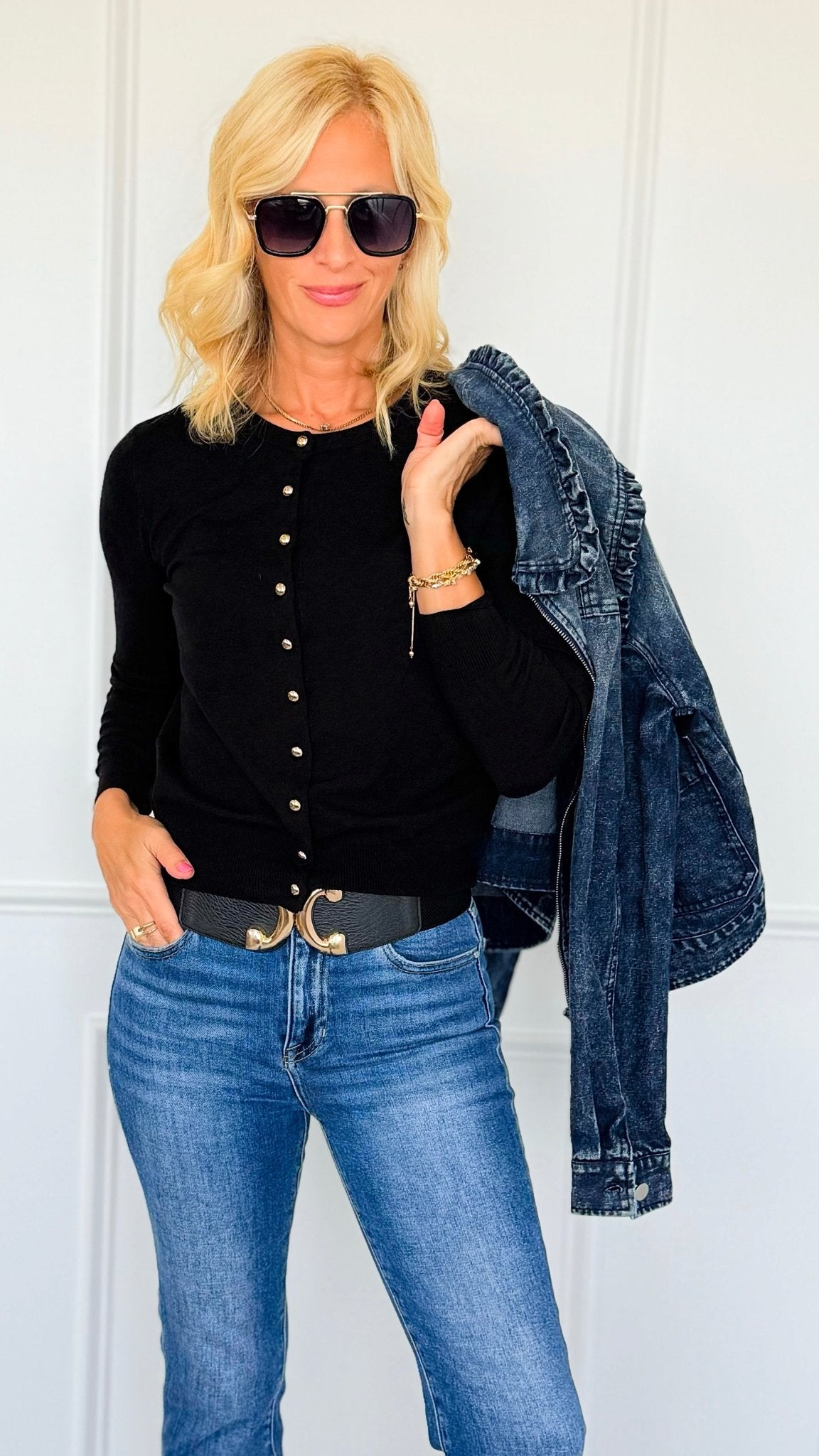 Golden Hour Button-Up Cardigan-140 Sweaters-LOVE TREE-Coastal Bloom Boutique, find the trendiest versions of the popular styles and looks Located in Indialantic, FL