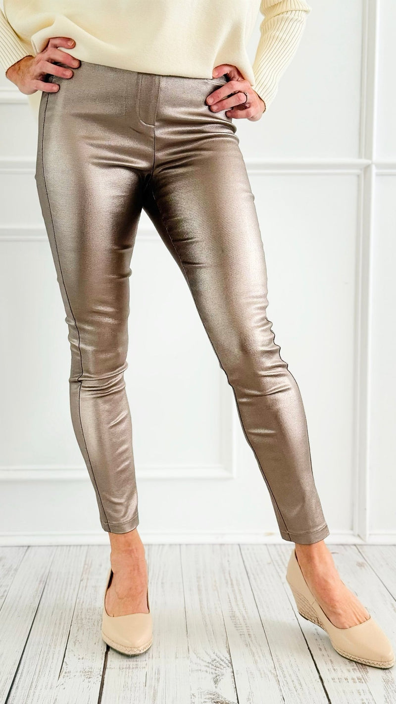 Golden Hour High Rise Pants - Metal-100 Pants-Must Have-Coastal Bloom Boutique, find the trendiest versions of the popular styles and looks Located in Indialantic, FL