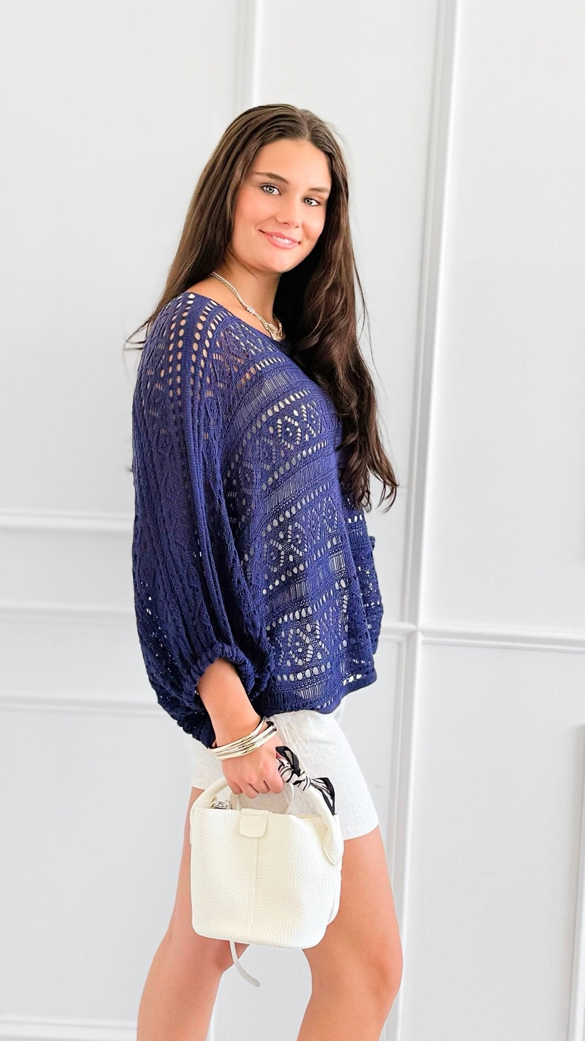 Golden Hour Open Stitch Top-130 Long Sleeve Tops-Cozy Co-Coastal Bloom Boutique, find the trendiest versions of the popular styles and looks Located in Indialantic, FL