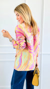Golden Hour Swirl Blazer-160 Jackets-JODIFL-Coastal Bloom Boutique, find the trendiest versions of the popular styles and looks Located in Indialantic, FL