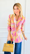 Golden Hour Swirl Blazer-160 Jackets-JODIFL-Coastal Bloom Boutique, find the trendiest versions of the popular styles and looks Located in Indialantic, FL