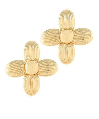 Golden Petal Radiance Stud Earrings