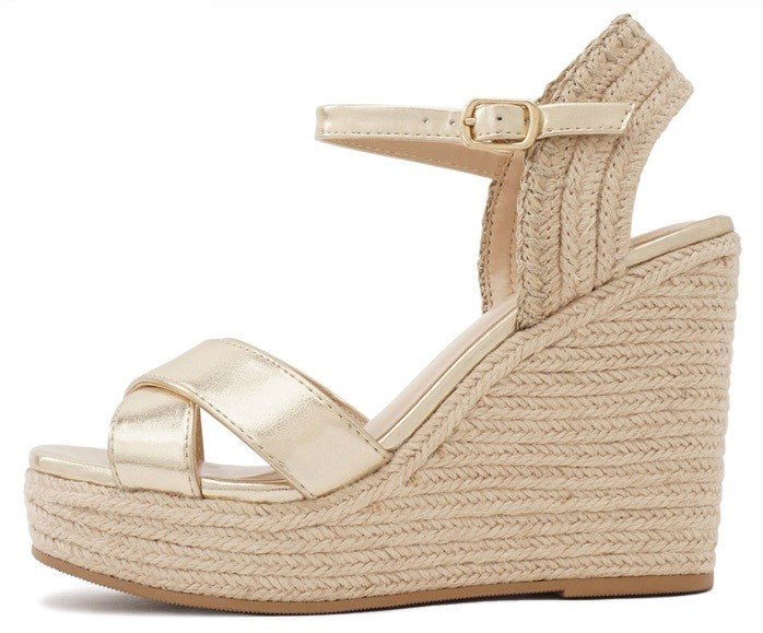 Golden Solstice Espadrille Wedges-250 Shoes-Shoe Shoe Train-Coastal Bloom Boutique, find the trendiest versions of the popular styles and looks Located in Indialantic, FL