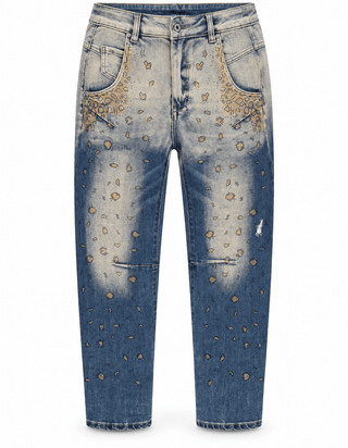Golden Spot Distressed Denim