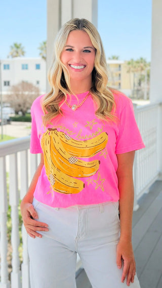 "Gone Bananas" Star Print Casual T-Shirt