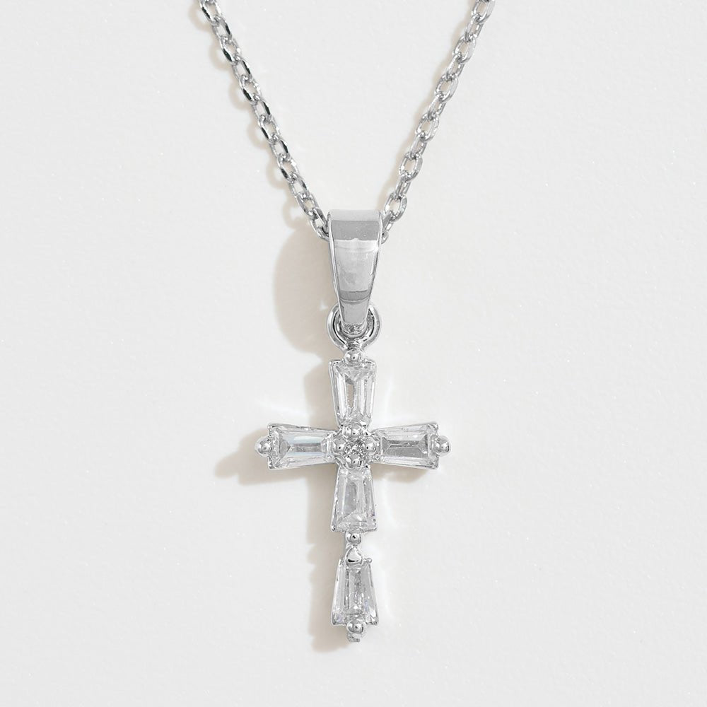 Graceful Radiance Cross Necklace-230 Jewelry-NYW-Coastal Bloom Boutique, find the trendiest versions of the popular styles and looks Located in Indialantic, FL