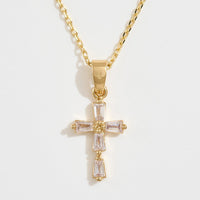 Graceful Radiance Cross Necklace-230 Jewelry-NYW-Coastal Bloom Boutique, find the trendiest versions of the popular styles and looks Located in Indialantic, FL