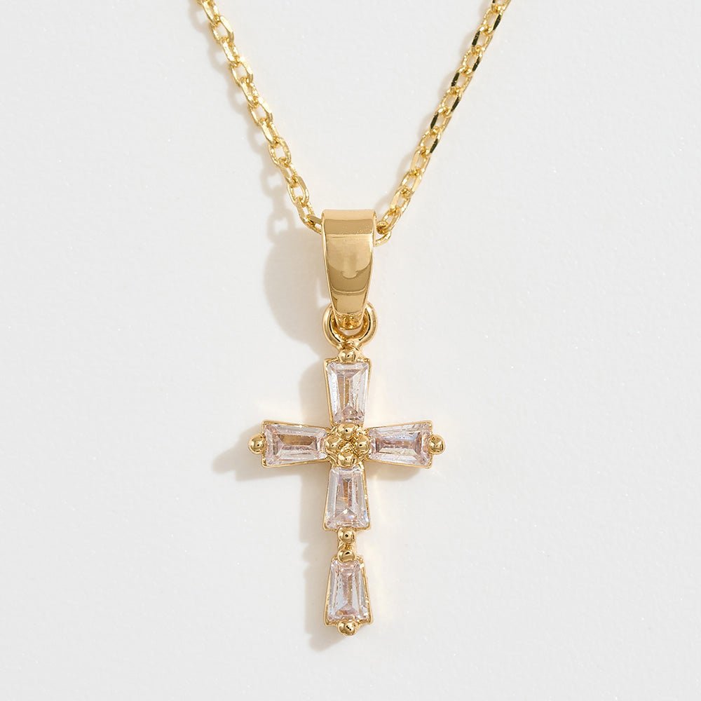Graceful Radiance Cross Necklace-230 Jewelry-NYW-Coastal Bloom Boutique, find the trendiest versions of the popular styles and looks Located in Indialantic, FL