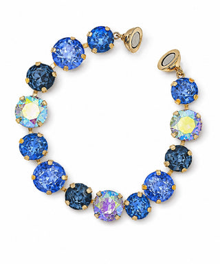 Graduated Stone Station Magnetic Bracelet - Blue/Multi/Gold