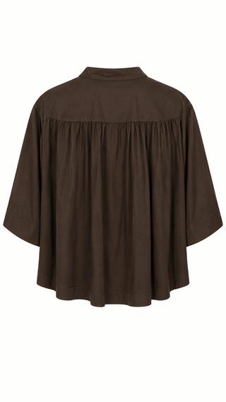 Grand Entrance Italian Poncho Top- Brown