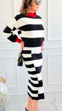 Graphic Lines Skirt & Top Set-210 Loungewear/Sets-rivir-Coastal Bloom Boutique, find the trendiest versions of the popular styles and looks Located in Indialantic, FL