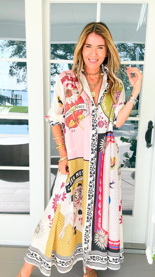 Gypsy Soul Italian Button Long Dress