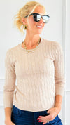 Hailey Knit Pullover Top - Khaki-140 Sweaters-Cielo-Coastal Bloom Boutique, find the trendiest versions of the popular styles and looks Located in Indialantic, FL