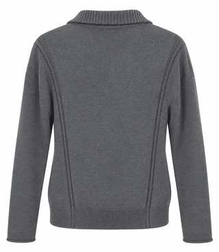 Half Zip Collared Sweater - Charcoal