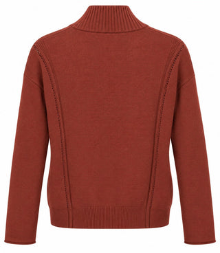 Half Zip Collared Sweater - H. Rust
