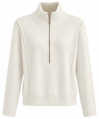 Half Zip Collared Sweater - Ivory