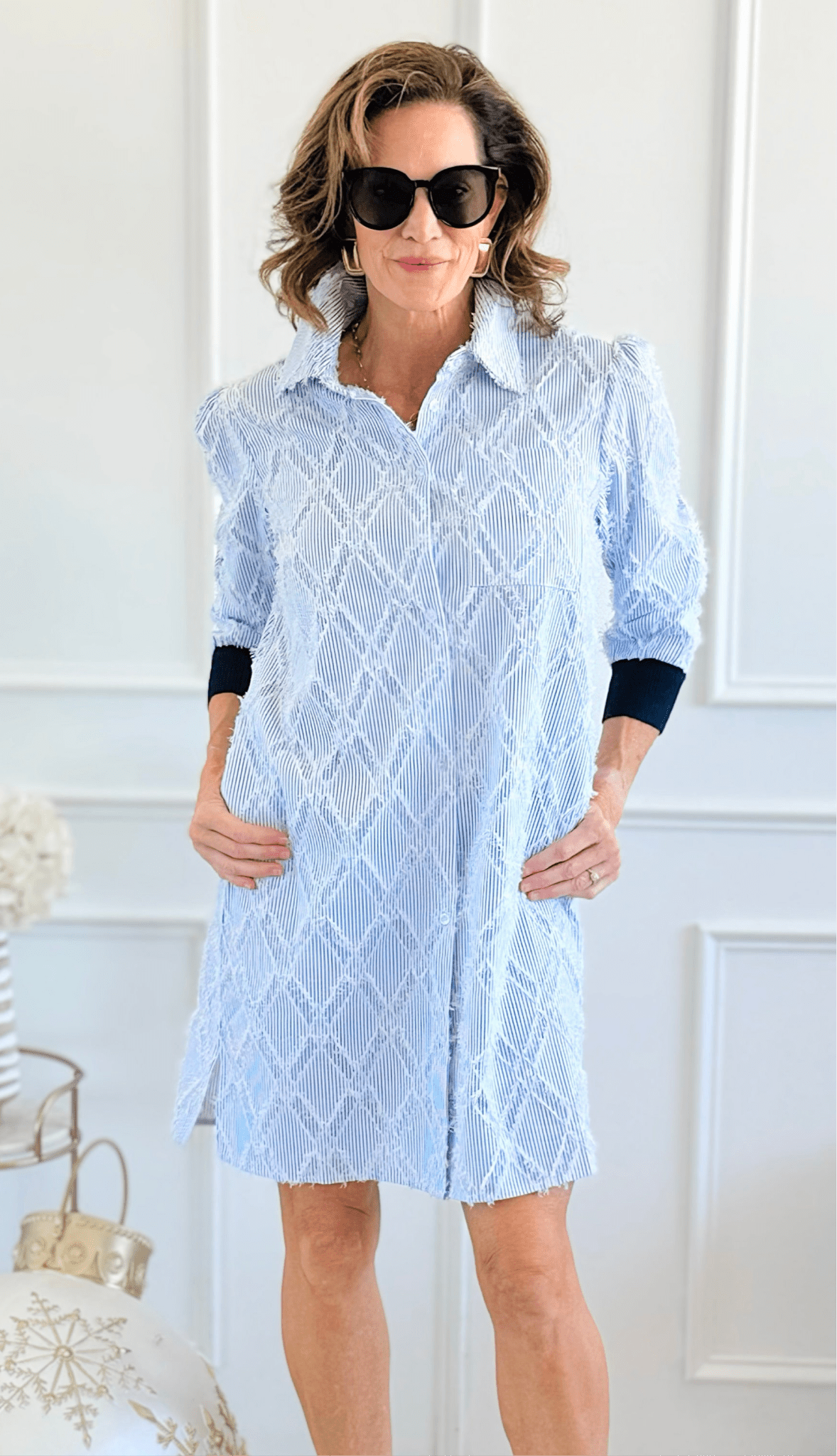 Hamptons Breeze Textured Dress - JOH-200 Dresses/Jumpsuits/Rompers-Joh Apparel-Coastal Bloom Boutique, find the trendiest versions of the popular styles and looks Located in Indialantic, FL