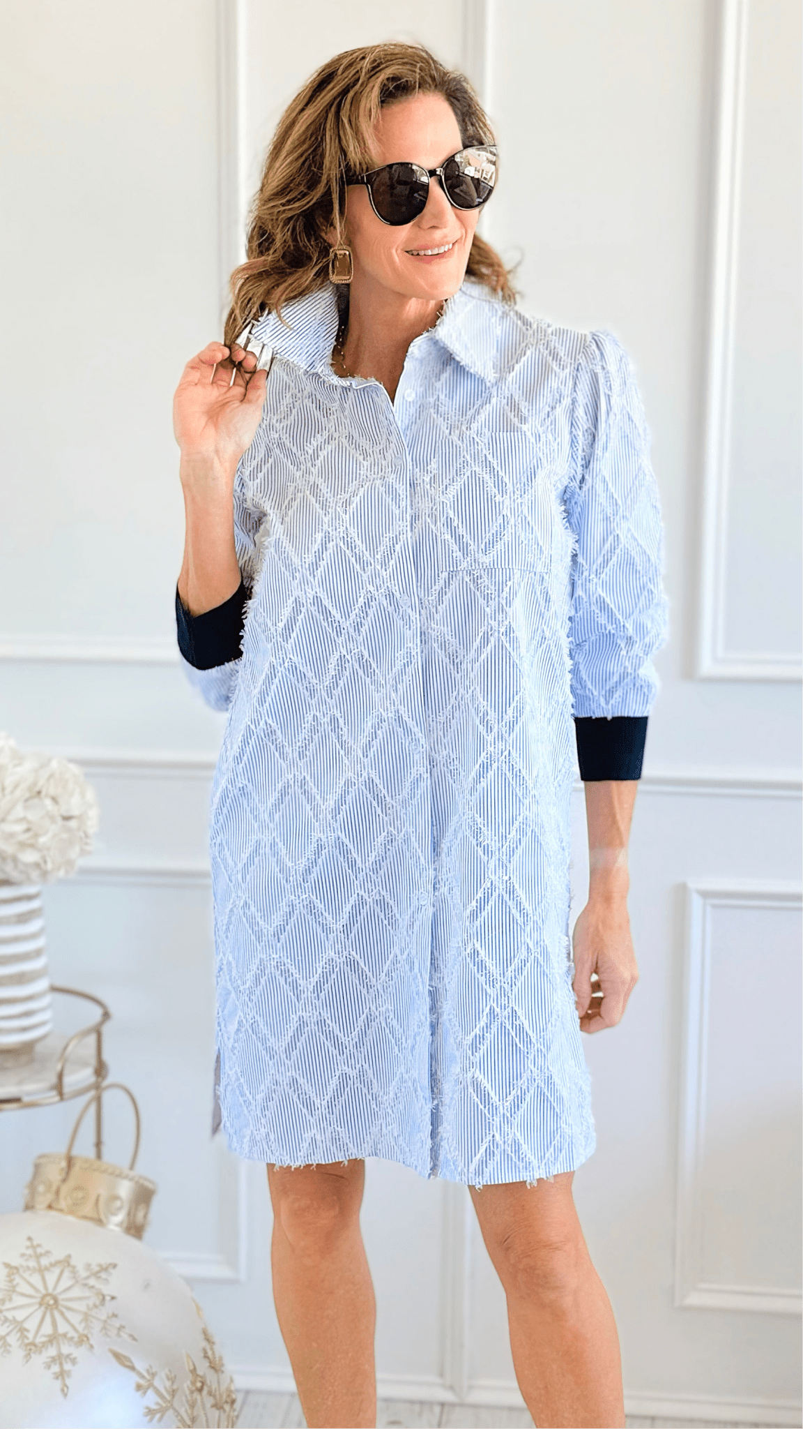 Hamptons Breeze Textured Dress - JOH-200 Dresses/Jumpsuits/Rompers-Joh Apparel-Coastal Bloom Boutique, find the trendiest versions of the popular styles and looks Located in Indialantic, FL