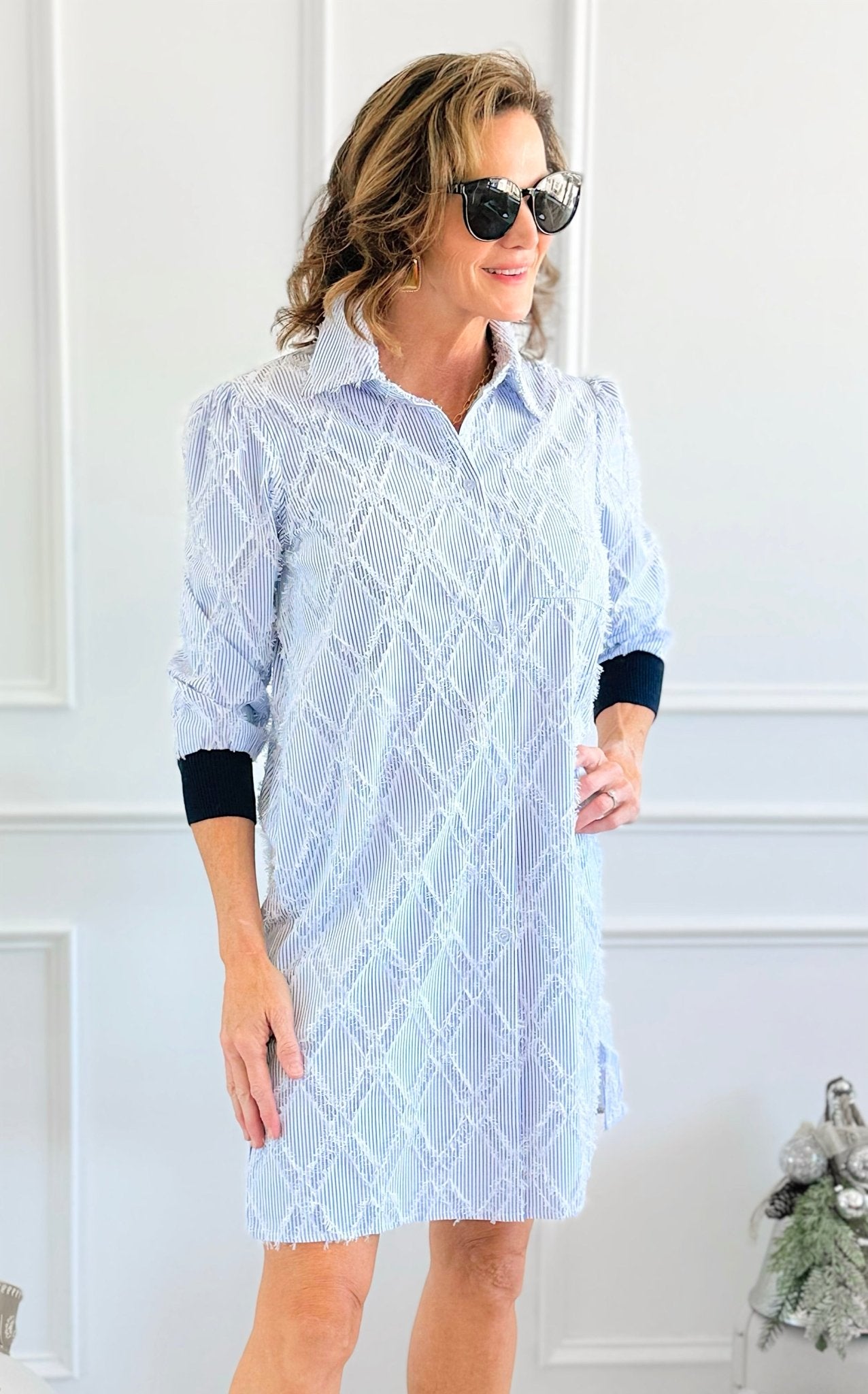 Hamptons Breeze Textured Dress - JOH-200 Dresses/Jumpsuits/Rompers-Joh Apparel-Coastal Bloom Boutique, find the trendiest versions of the popular styles and looks Located in Indialantic, FL