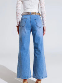 Harbor Captain Button Detail Flare Jean